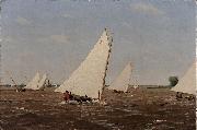 Thomas Eakins Sailboats Racing on the Delaware oil